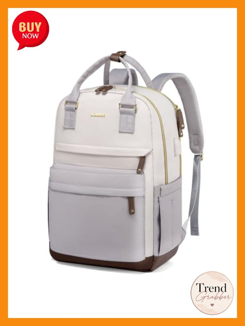 17.3 inch Anti-theft Travel Laptop Backpack with USB Port, Waterproof Polyester